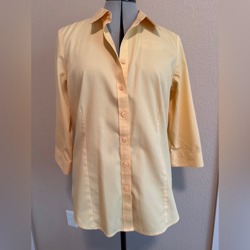 Coldwater Creek Butter Yellow Button-Up Shirt